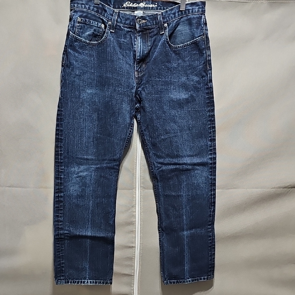 Eddie Bauer Men's Dark Blue Straight Jeans